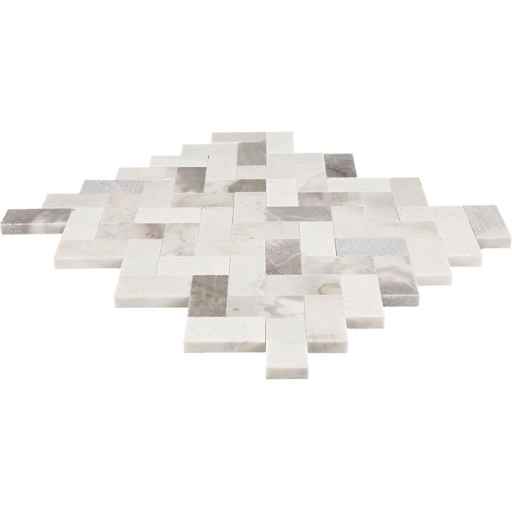 Minute Mosaix Natural Stone Herringbone Mosaic Sheet Floor &Wall Tile
