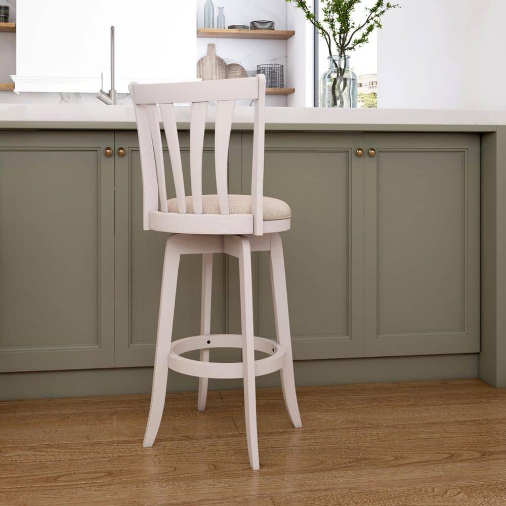 30&#34; Savana Wood Bar Height Swivel Stool White - Hillsdale Furniture