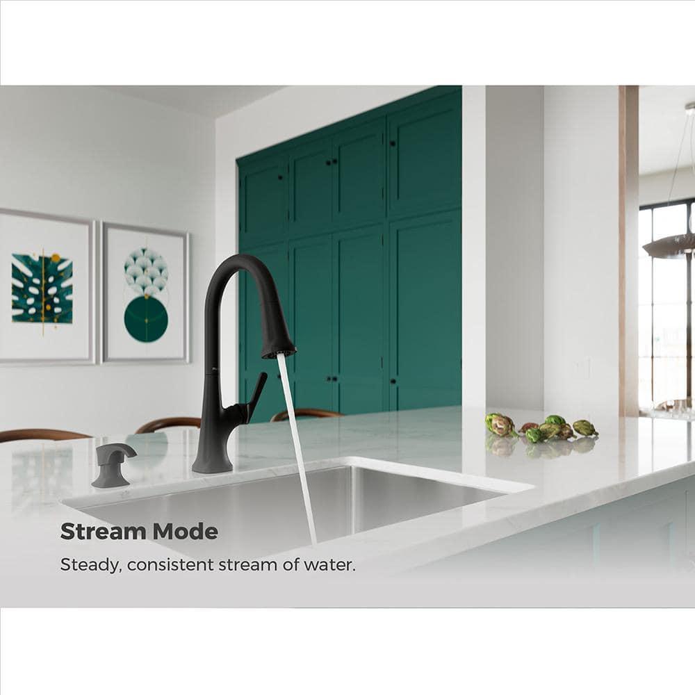 Ridgeline Single Handle Pull Down Sprayer Kitchen Faucet with HydroBlade Spray in Spot Defense Matte Black