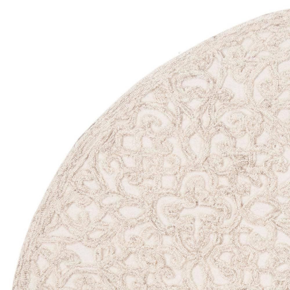 Trace TRC103 Hand Tufted Area Rug - Camel/Ivory - 6' Round - Safavieh.