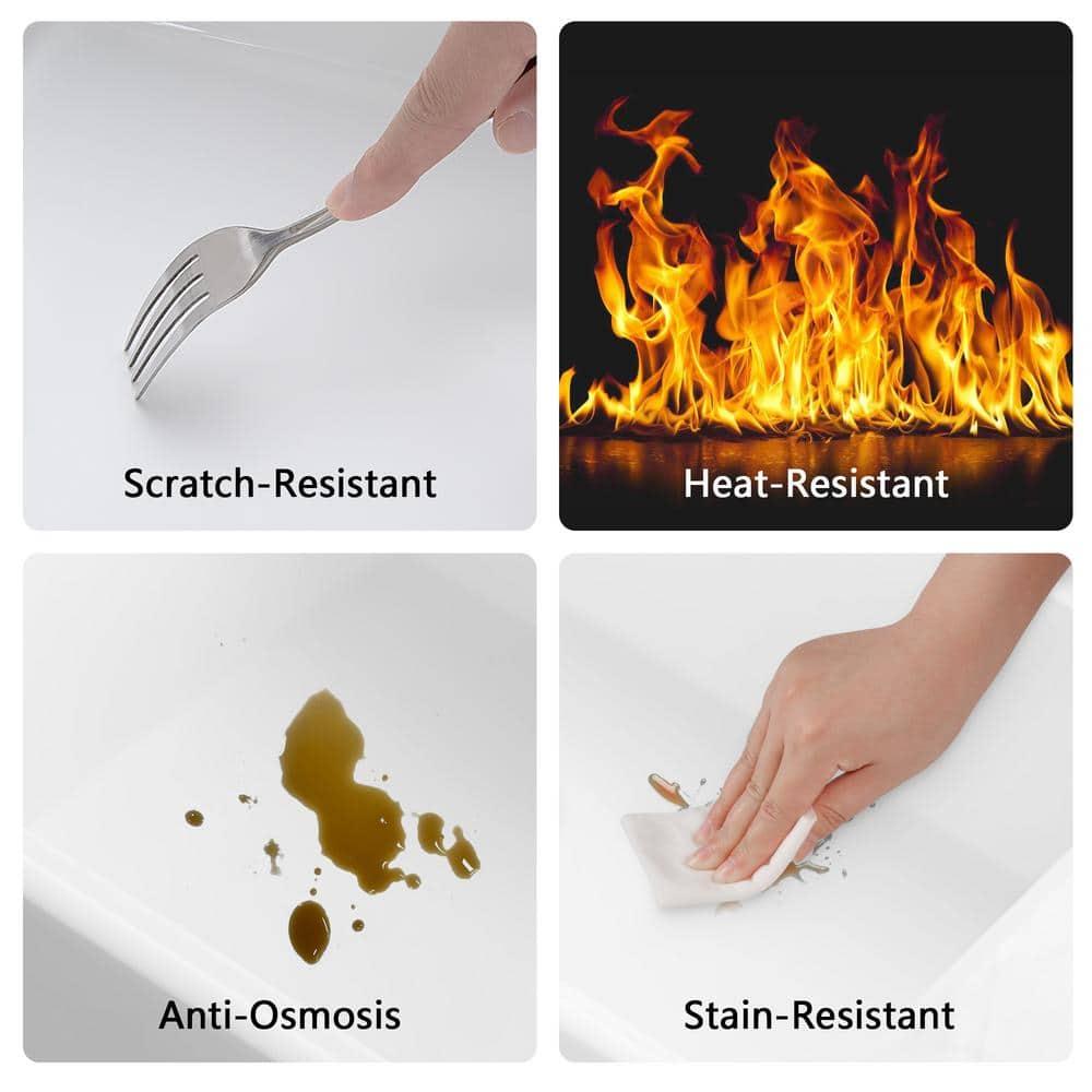 33" L X 20" W White Fireclay Double Bowl Workstation Farmhouse Kitchen Sink with Cutting Board And Dish-Drying Rack