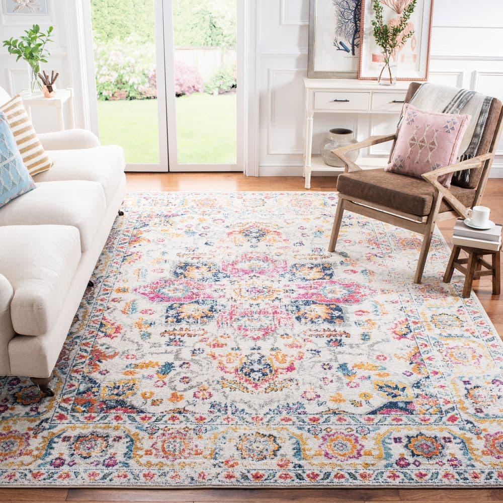 SAFAVIEH Madison Katina Traditional Area Rug, Fuchsia/Ivory, 11' x 15'