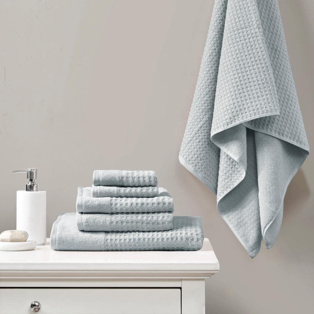 Madison Park Spa Waffle Cotton Jacquard Antimicrobial Bath Towel 6 Piece Set