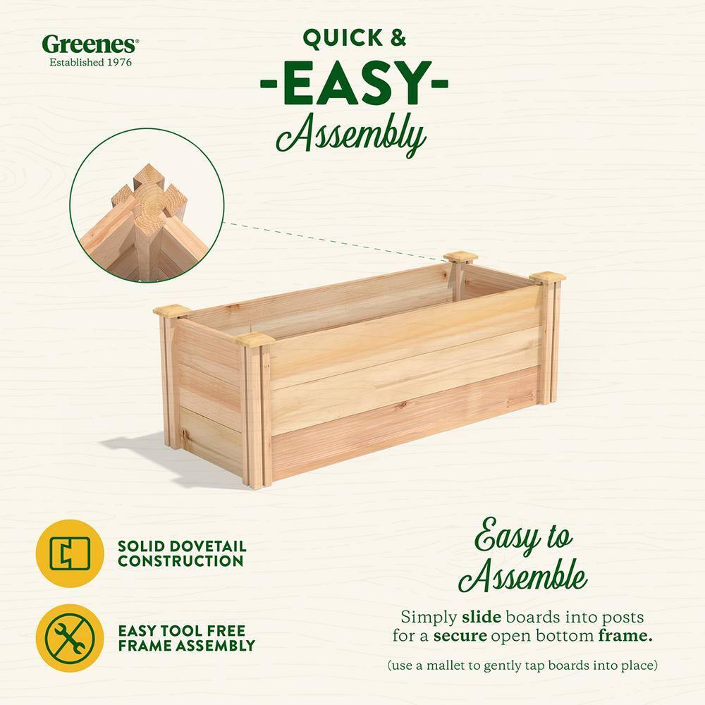 Greenes Fence 48" x 16" x 16.5" Beige Wood and Cedar Raised Garden Kit