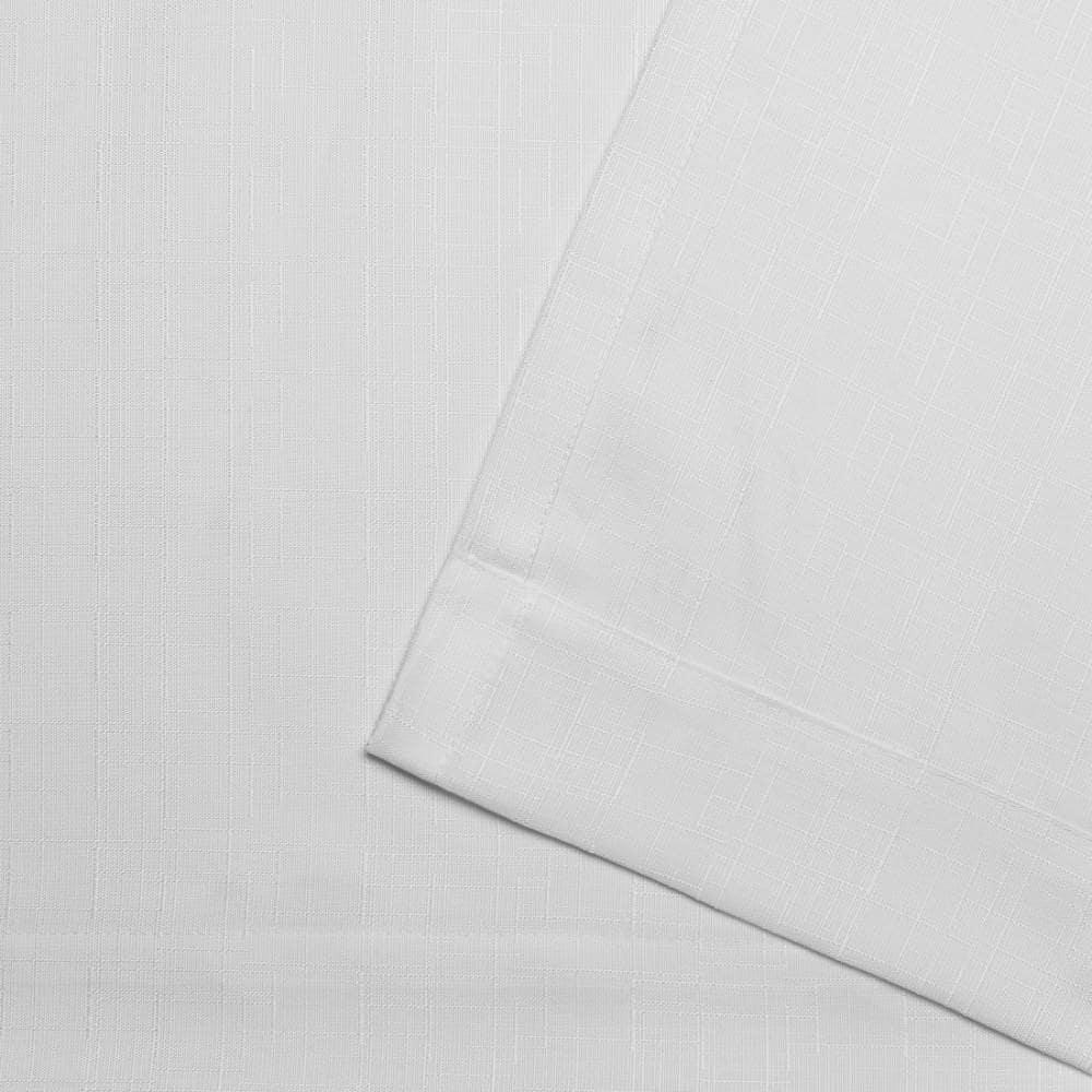 Set of 2 (96"x54") Loha Linen Pinch Pleat Window Curtain Panel White - Exclusive Home: Modern Light Filtering Drapes