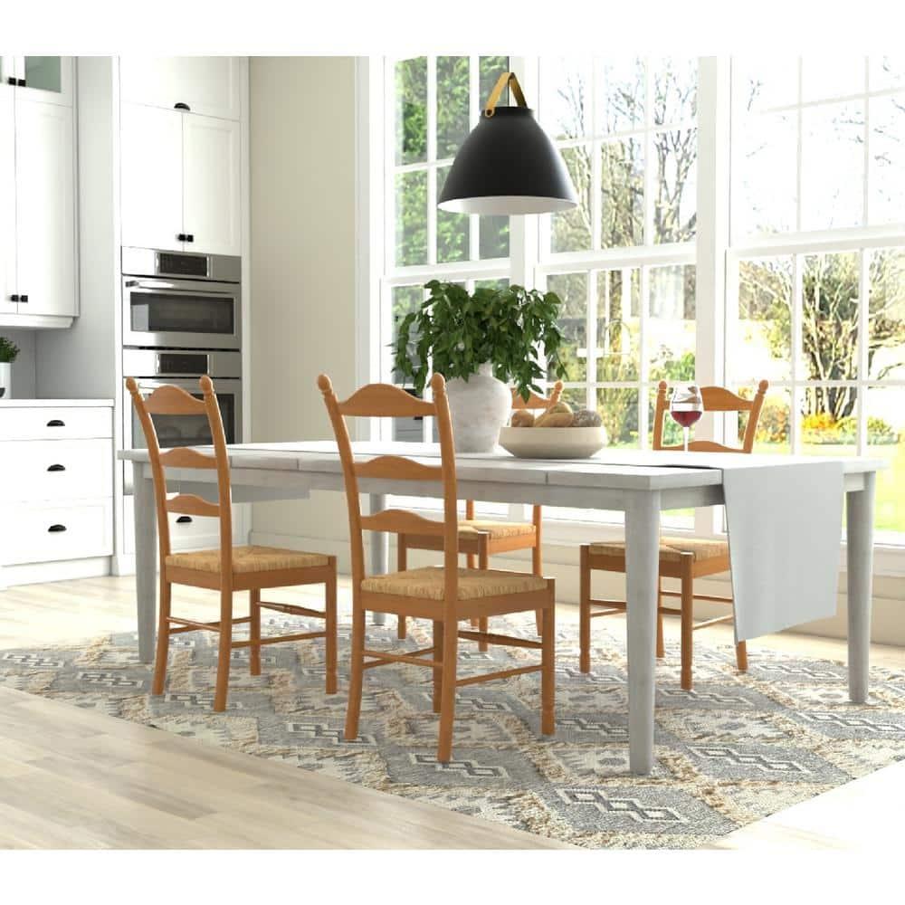 Carolina Living Aurora Rush Seat Dining Chair English Pine and Table: Woven, Ladder-Back, Wood Frame