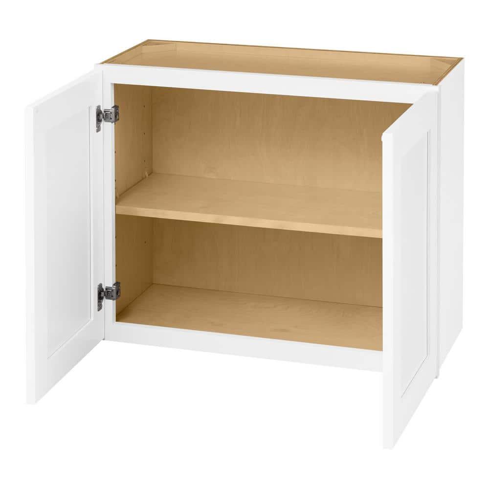 Avondale 30 in. W X 12 in. D X 24 in. H Ready to Assemble Plywood Shaker Wall Bridge Kitchen Cabinet in Alpine White