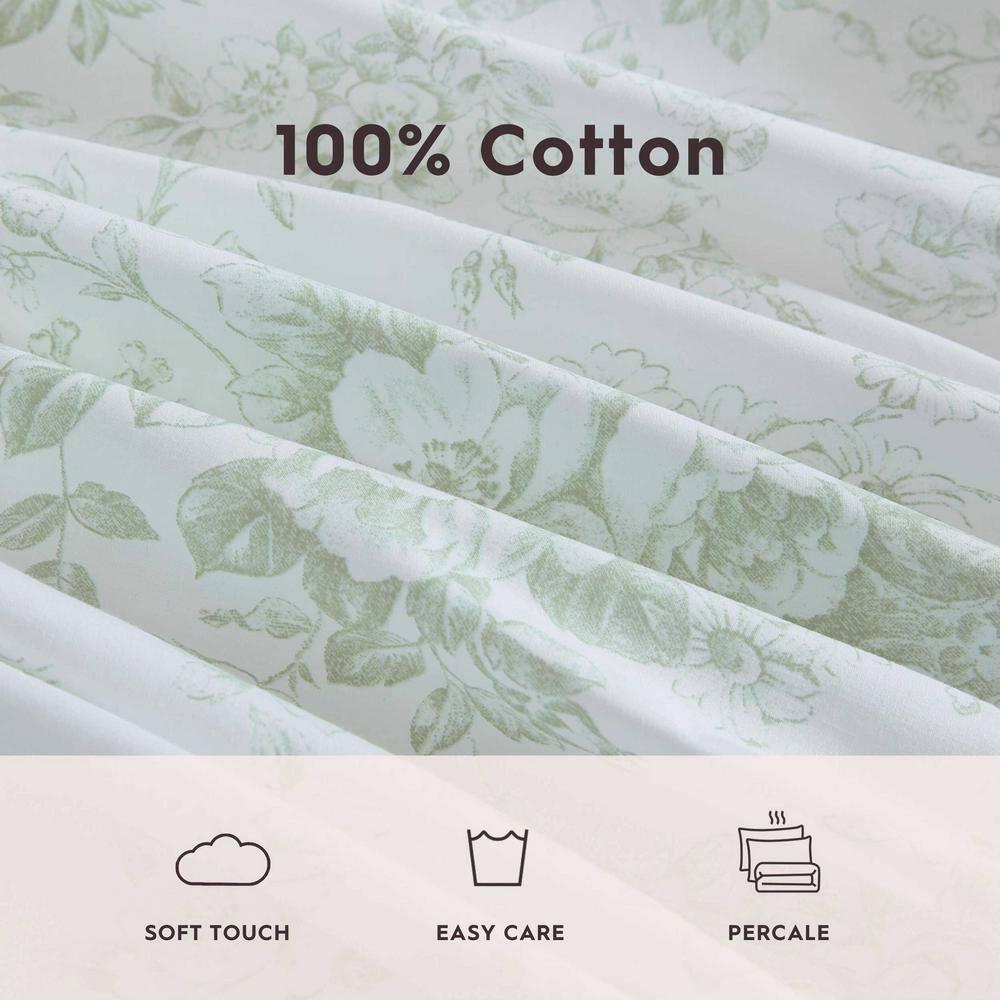 Laura Ashley Printed Cotton Percale Sheet Set