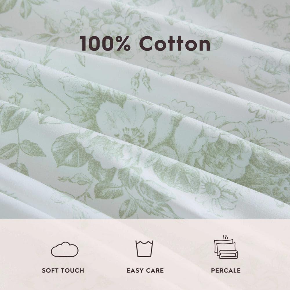 Laura Ashley Printed Cotton Percale Sheet Set