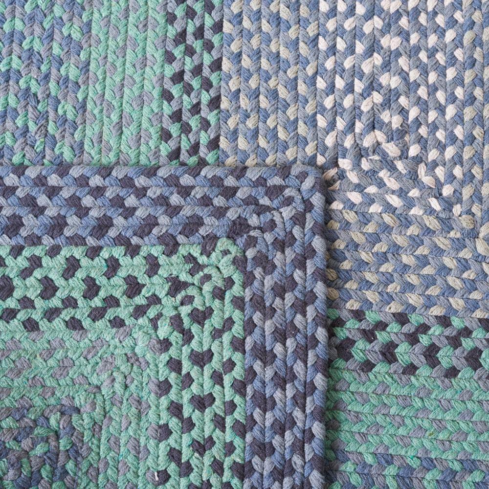 SAFAVIEH Braided Claes Bordered Reversible Area Rug, Grey/Green, 5' x 8'