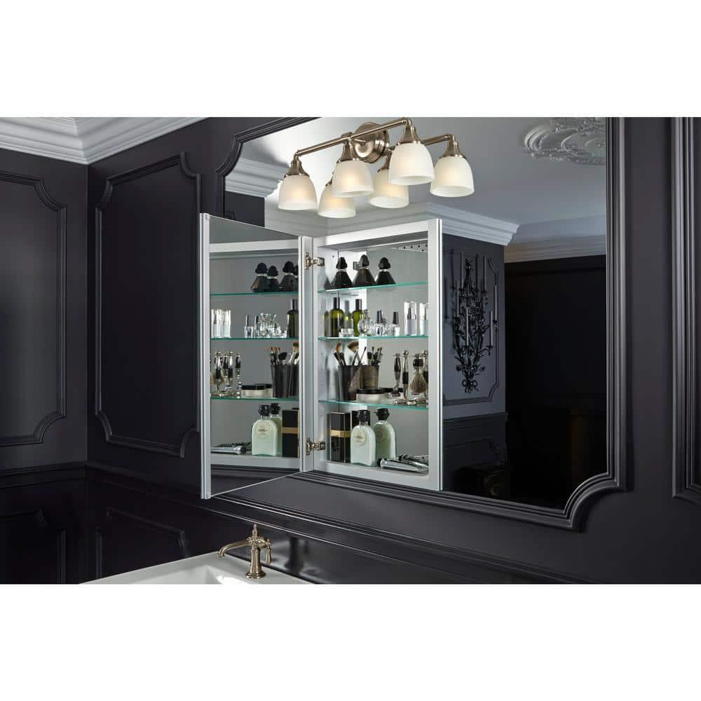 Verdera® Recessed or Surface Mount Frameless Medicine Cabinet with 3 Adjustable Shelves