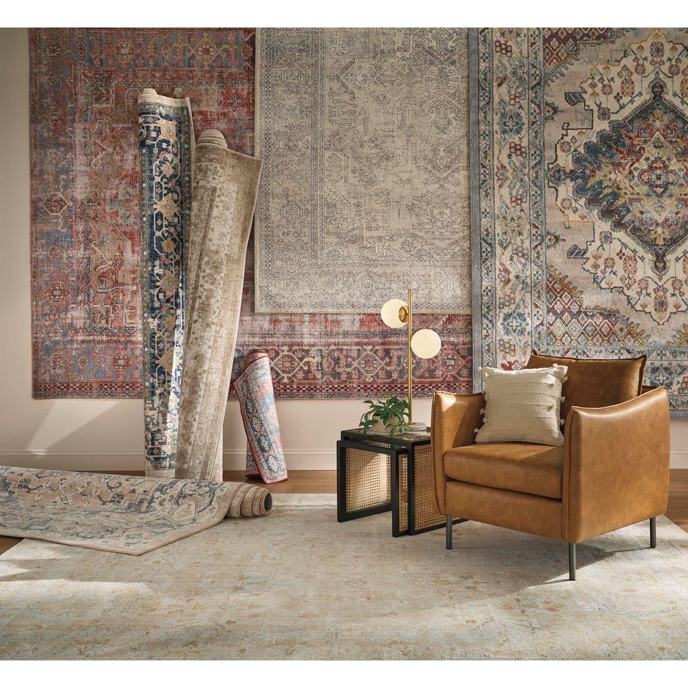 Loloi Rugs Loren 8'4" x 11'6" Printed Polyester Rug in Terracotta and Blue