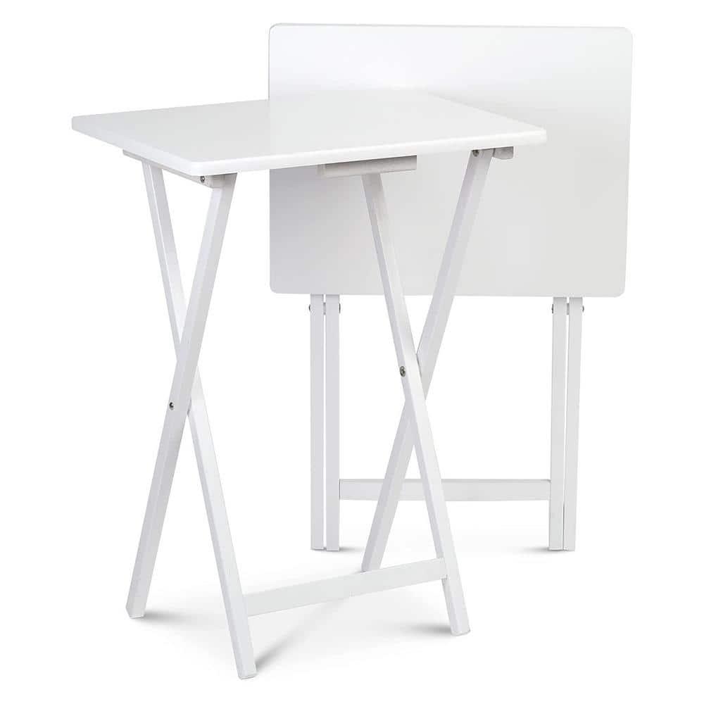 PJ Wood 19.09'' Solid Wood Rectangular Portable Folding Table (Set of 2)