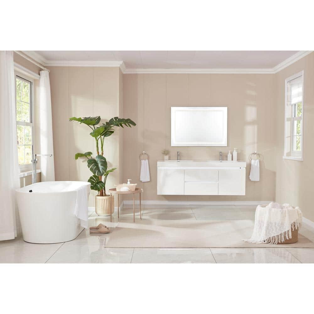 Iris 59" x 30" Freestanding Soaking Acrylic Bathtub