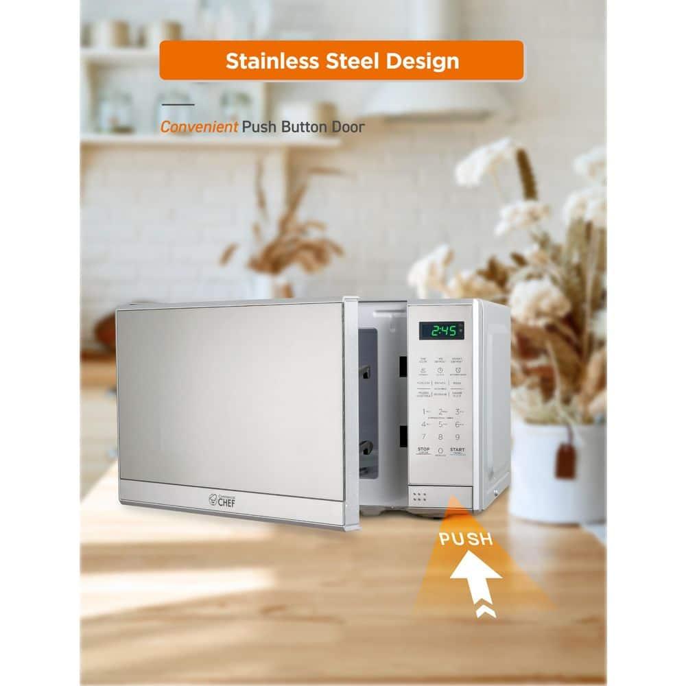 COMMERCIAL CHEF Countertop Microwave Oven 0.7 Cu. Ft. 700W, Stainless Steel