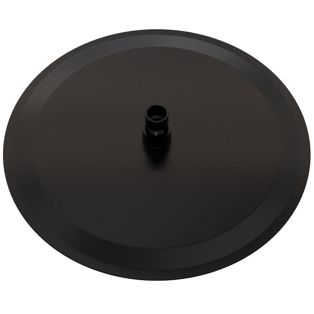 1-Spray Patterns with 2.5 GPM 12 in. Round Wall Mount Rain Fixed Shower Head in Matte Black