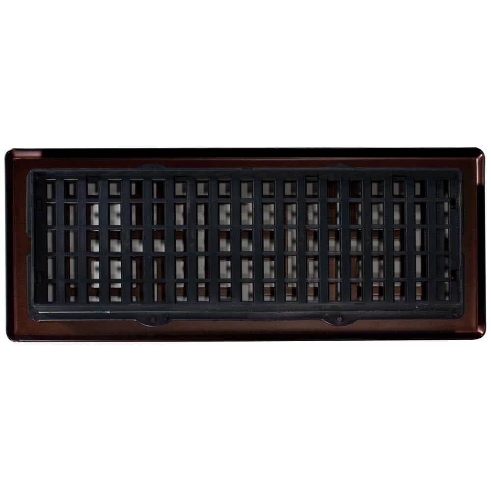 Decor Grates AJH412-RB Oriental Floor Register, 4x12 Inches, Rubbed Bronze Finish