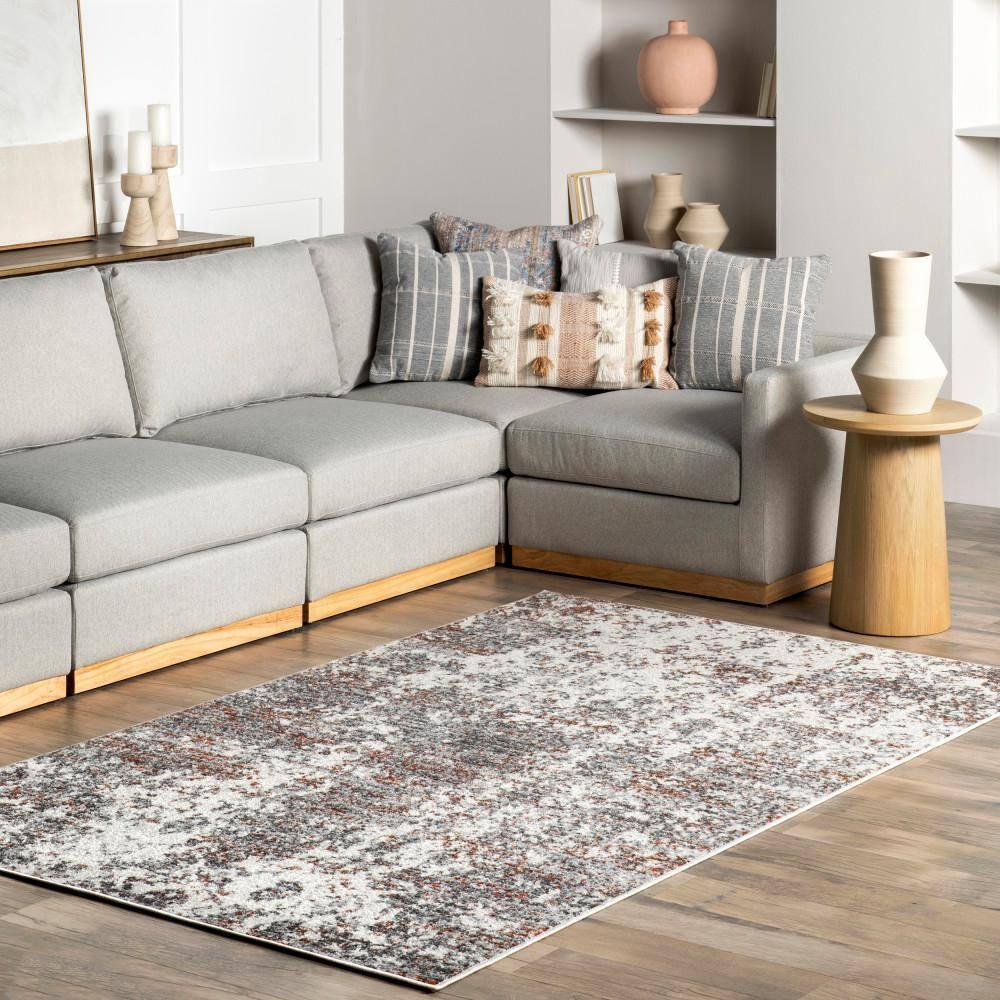 Nuloom Deedra Abstract 4x6 Indoor Area Rug for Living Room Bedroom Dining Room Kitchen, Red/Ivory