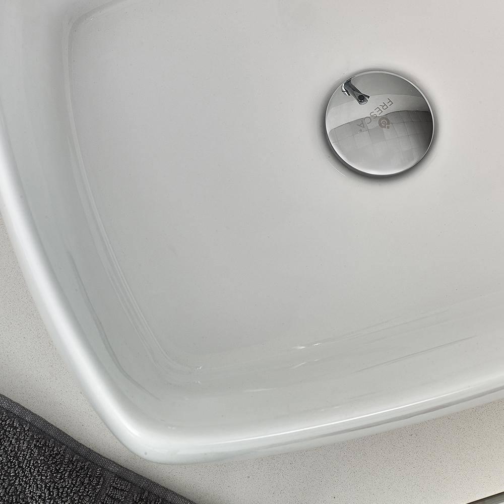 Fresca Lucera 60" Wall Mount Double Sink Modern Bathroom Vanity with Top and Vessel Sinks