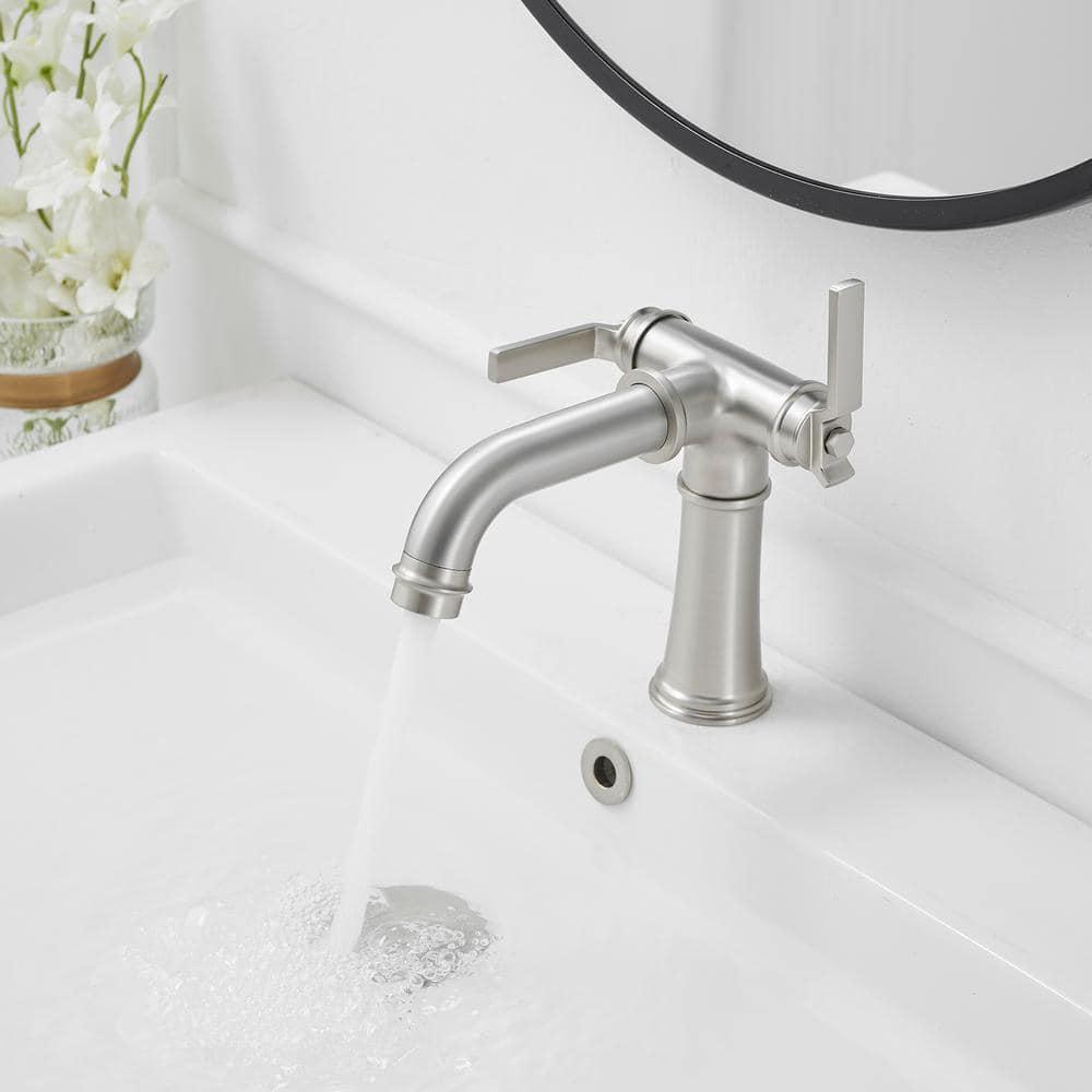 BWE Double Handle Industrial Style Bathroom Faucet Lavatory Mixer Tap Commercial Vanity