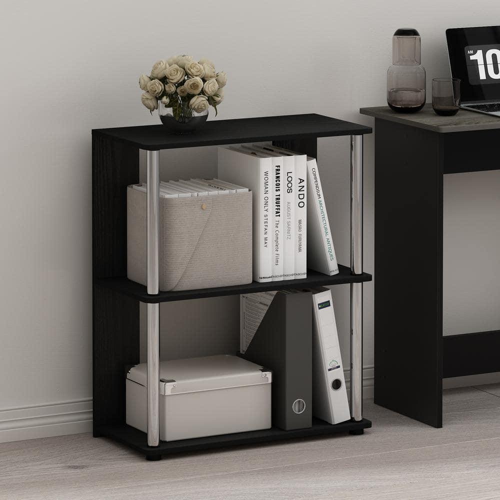 Furinno Simple Design 3-Tier Decorative Bookshelf Industrial Open Bookcase Display Shelf Storage Rack,Americano