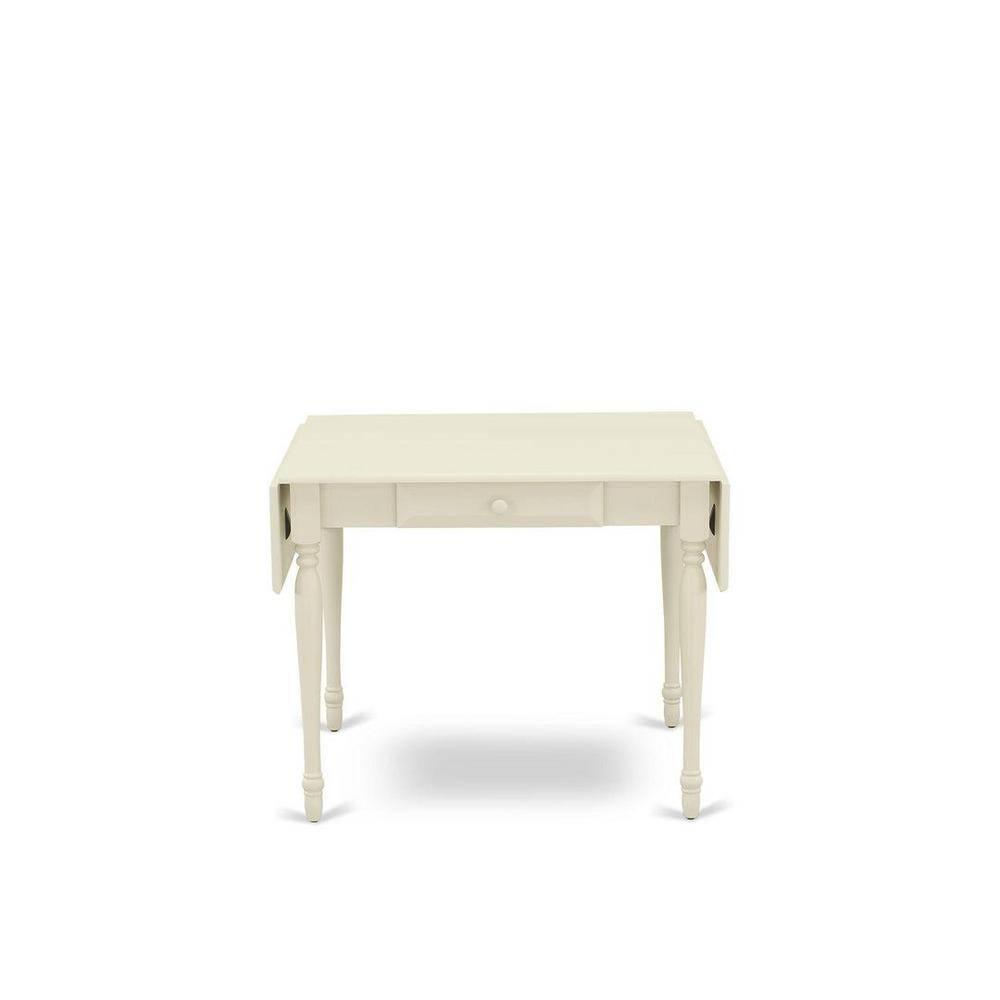 East West Furniture 5 Piece Dining Table Set Consists of a Rectangle Solid Wood Table with Dropleaf