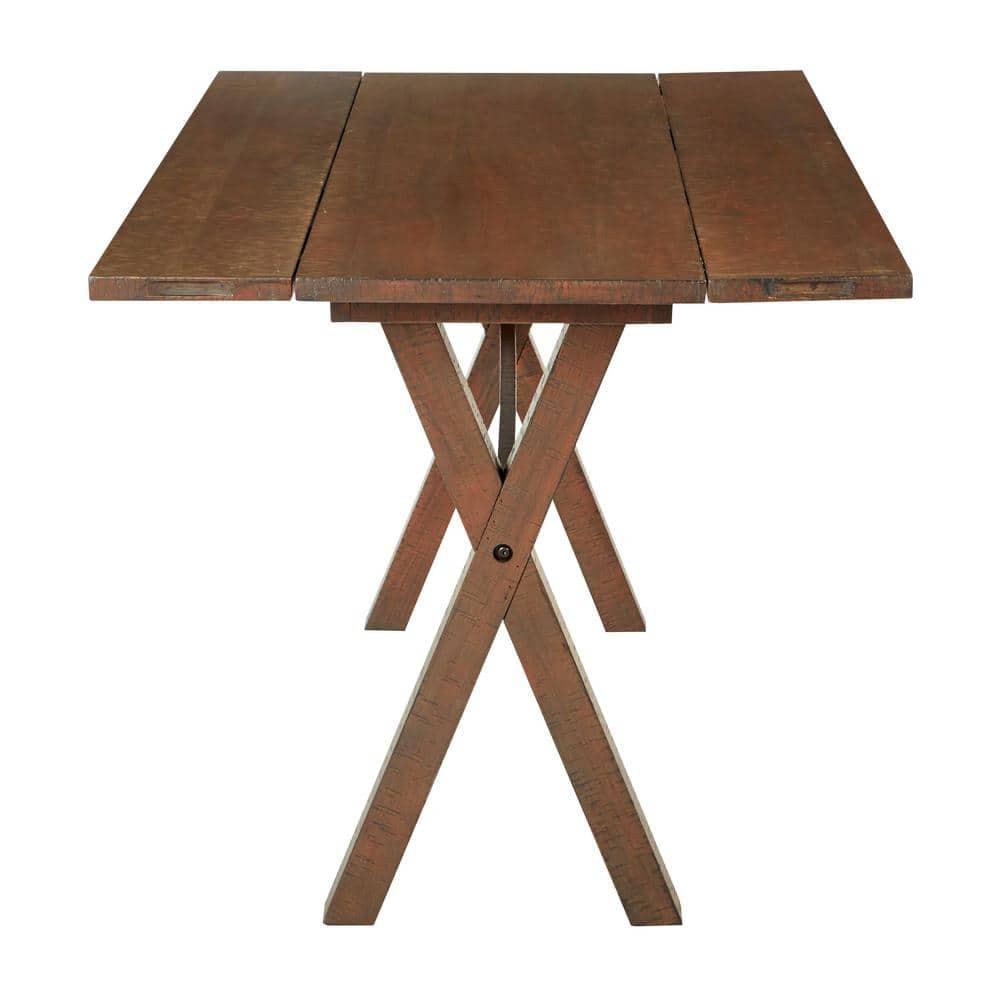 OSP Home Furnishings McKayla Flip Top Table in Distressed Brown Finish