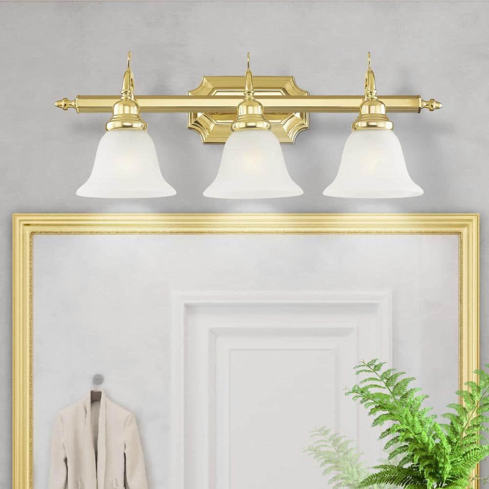 Livex Lighting French Regency 3 - Light Vanity in  Polished Brass