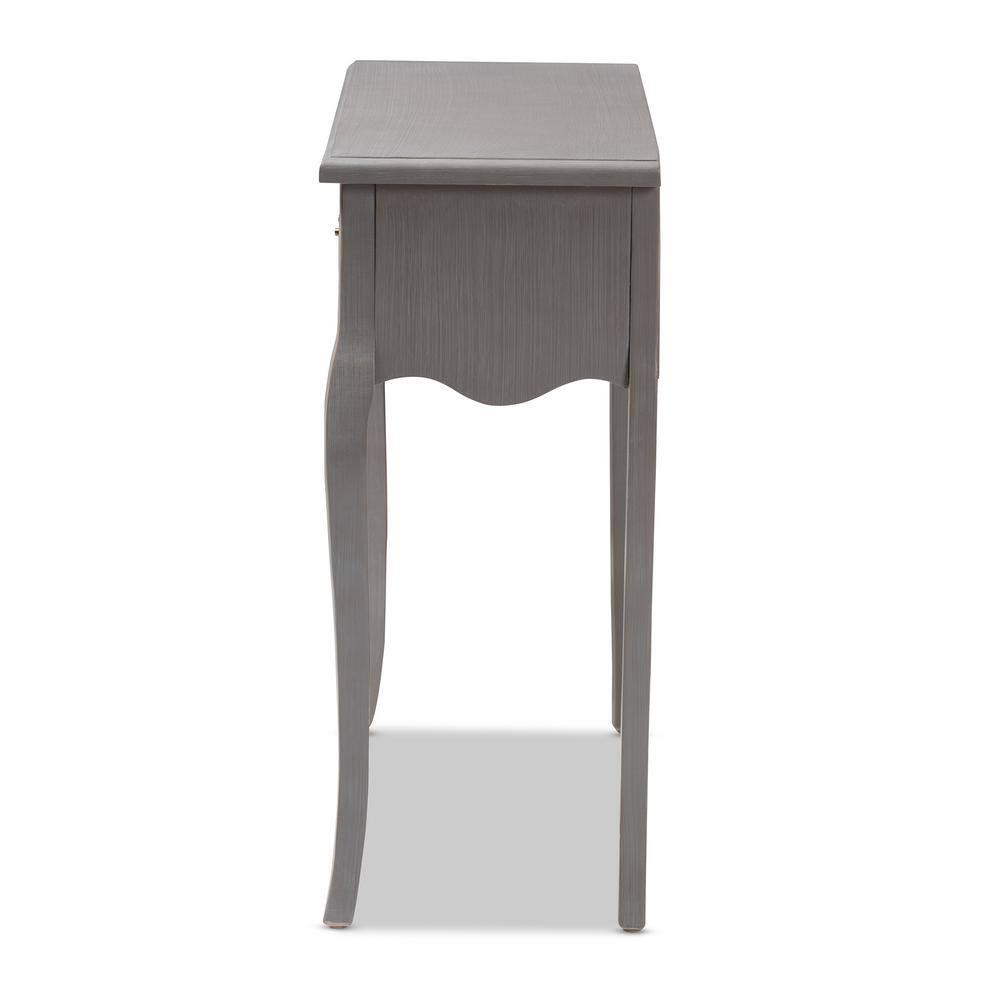Capucine Finished Wood 2 Drawer Console Table Gray - Baxton Studio: Elegant Entryway Storage, Cabriole Legs