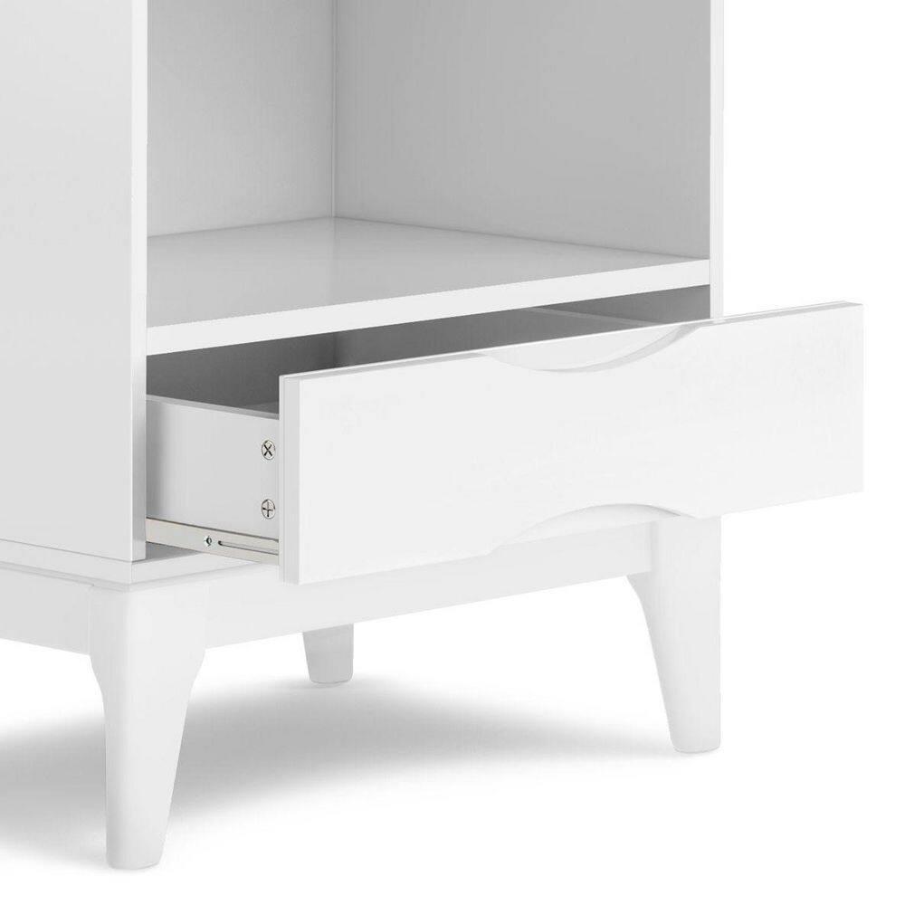 Simpli Home Harper 24"W Solid Hardwood 4 Shelf Mid-Century Modern Bookcase with Drawer and Adjustable Shelves