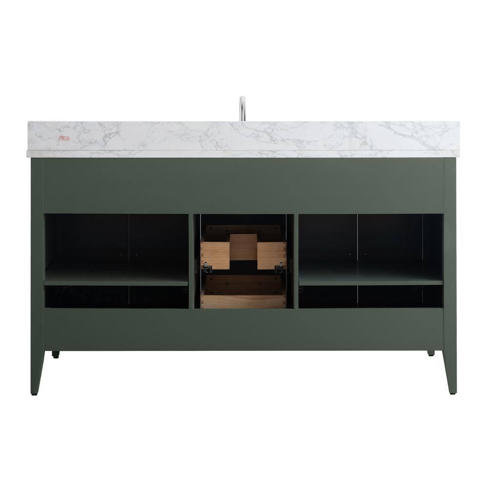 60'' Single Bathroom Vanity with Engineered Marble Top