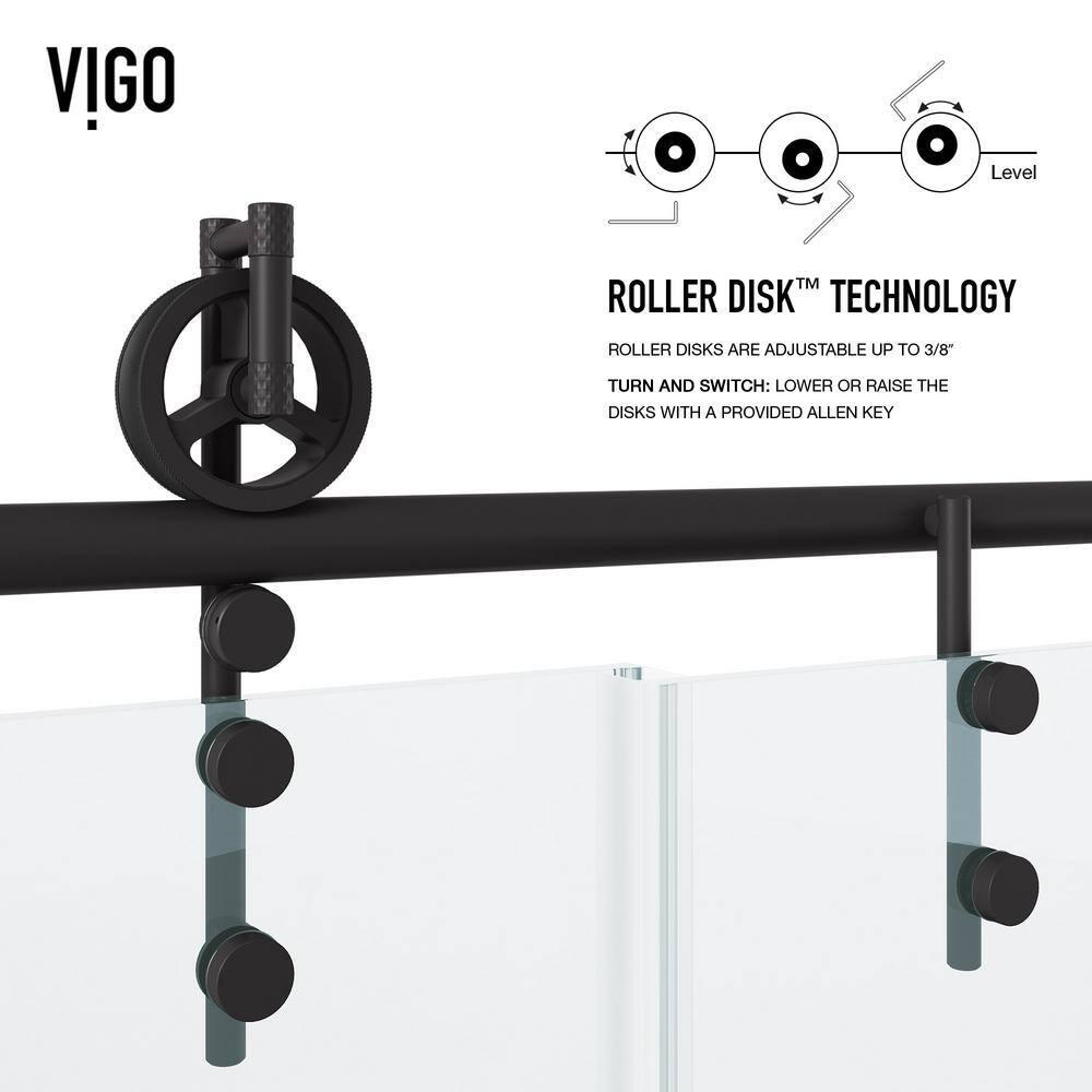 Hamilton 56-60" W x 78" H Sliding Frameless Shower Door with 3/8" Clear Glass