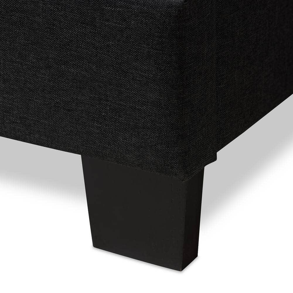 Full Brookfield Modern Fabric Bed with Grid-Tufting Design - Baxton Studio: Rubberwood & MDF, Requires Box Spring