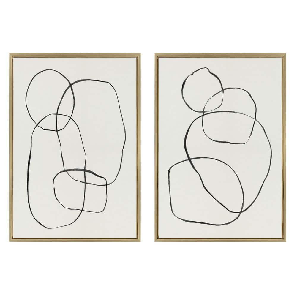 Kate and Laurel " 871 Modern Circles Flinen (left) & 869 Going In Circles Flinen (right) " by Teju Reval 2 - Pieces