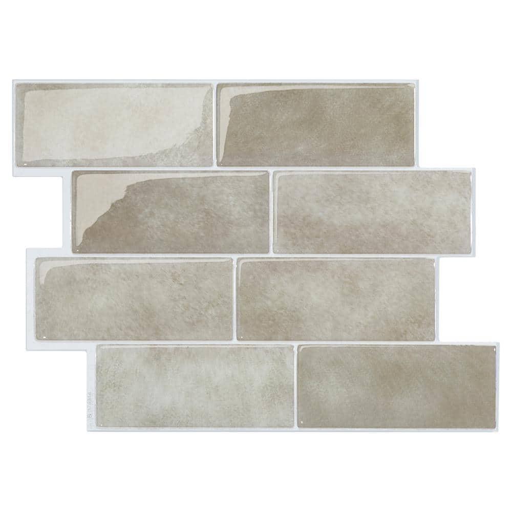 Peel and Stick Gel Backsplash Tile Metro 12'' x 8'' (Set of 4)