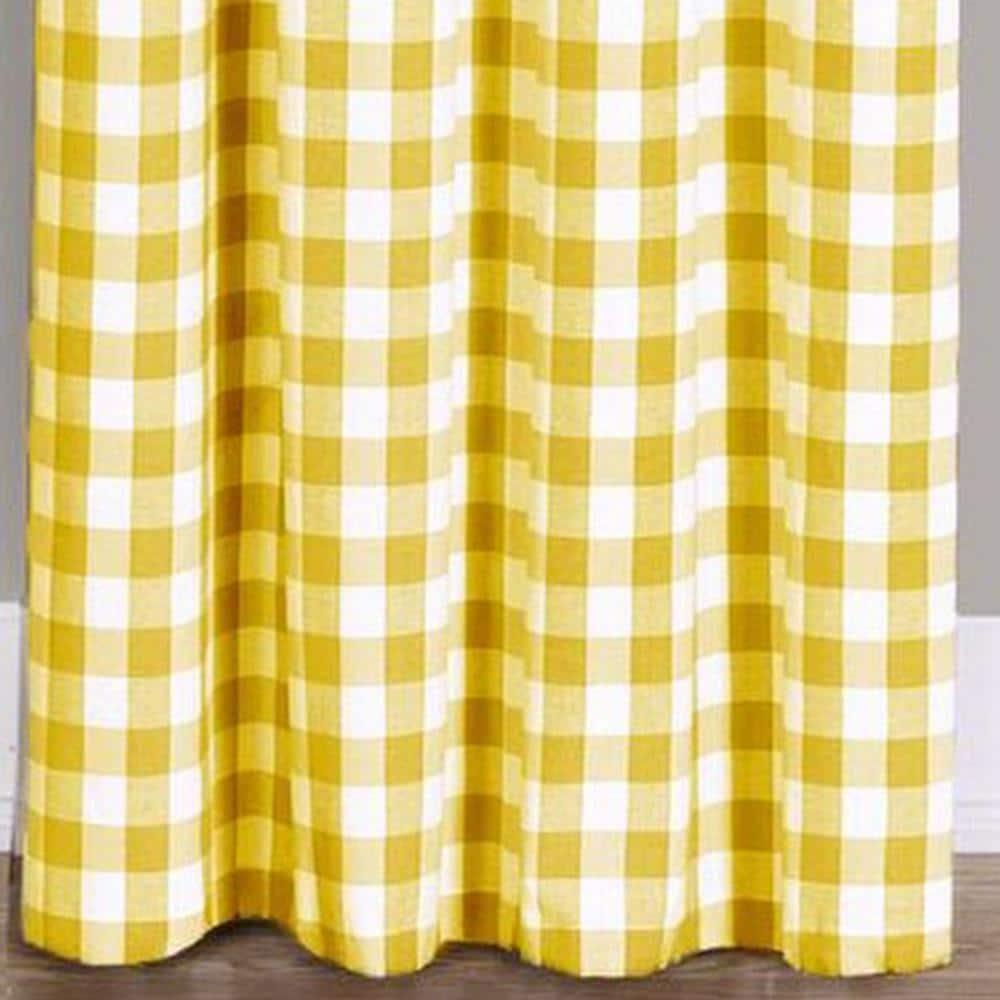 Achim Buffalo Check Kitchen Curtains, Set of 2 Tiers, 58 x 24, Yellow