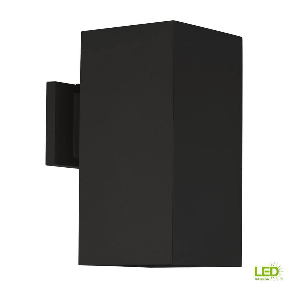 Progress Lighting, Verona, 1-Light, Outdoor Wall Light, Antique Bronze, Porcelain, Black, 6" x 12" x 8.88", LED, 1800 Lumens, Wet Rated