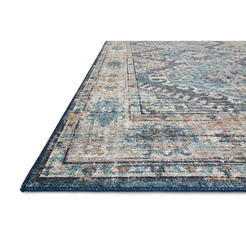 Denim and Natural Easy-Care Wool Blend 2' x 5' Area Rug