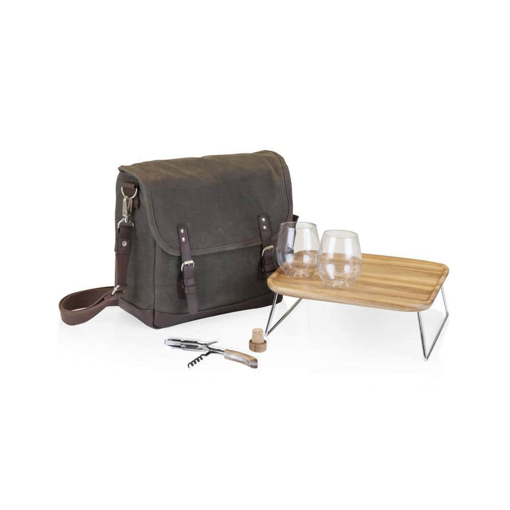 ONIVA™ Adventure Wine Tote Bag - 2 Bottle Wine Bag with Wine Glasses and Mini Table