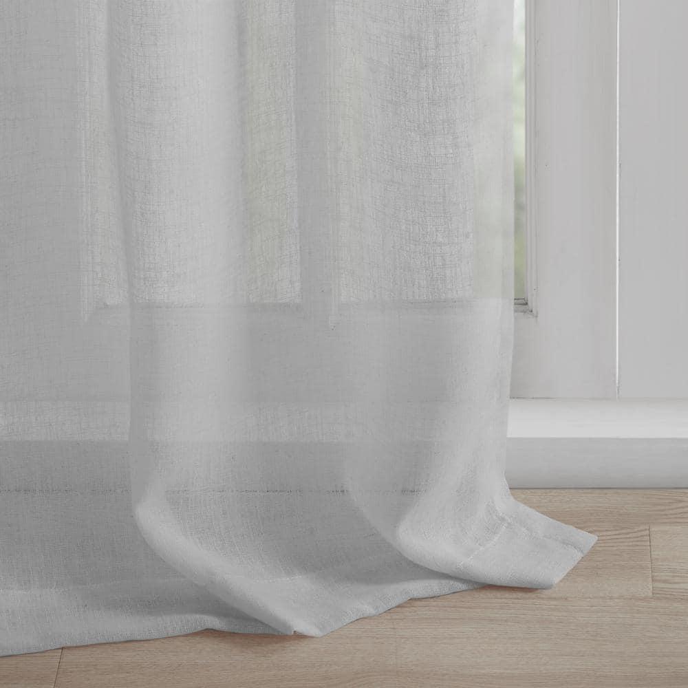 Madison Park Rosette Floral Embellished Cuff Tab Top Solid Curtain Panel