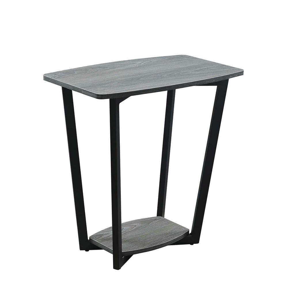 Convenience Concepts Graystone End Table with Shelf, Weathered Gray/Black Frame