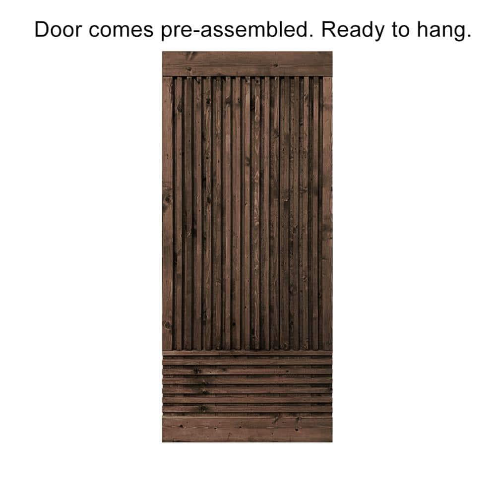 Calhome 84'' Solid Wood Paneled Painted without Installation Hardware Kit Barn Door