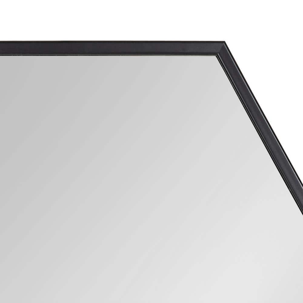 Kate & Laurel All Things Decor 22" x 31" Rhodes Hexagon Wall Mirror Black: Modern Style, No Assembly, Wall Mounted