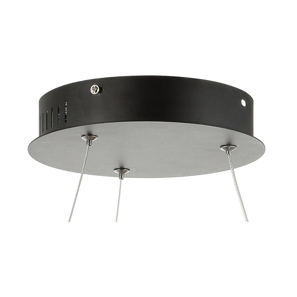 Bradley 15.7" Round Integrated LED Metal Pendant, Matte Black