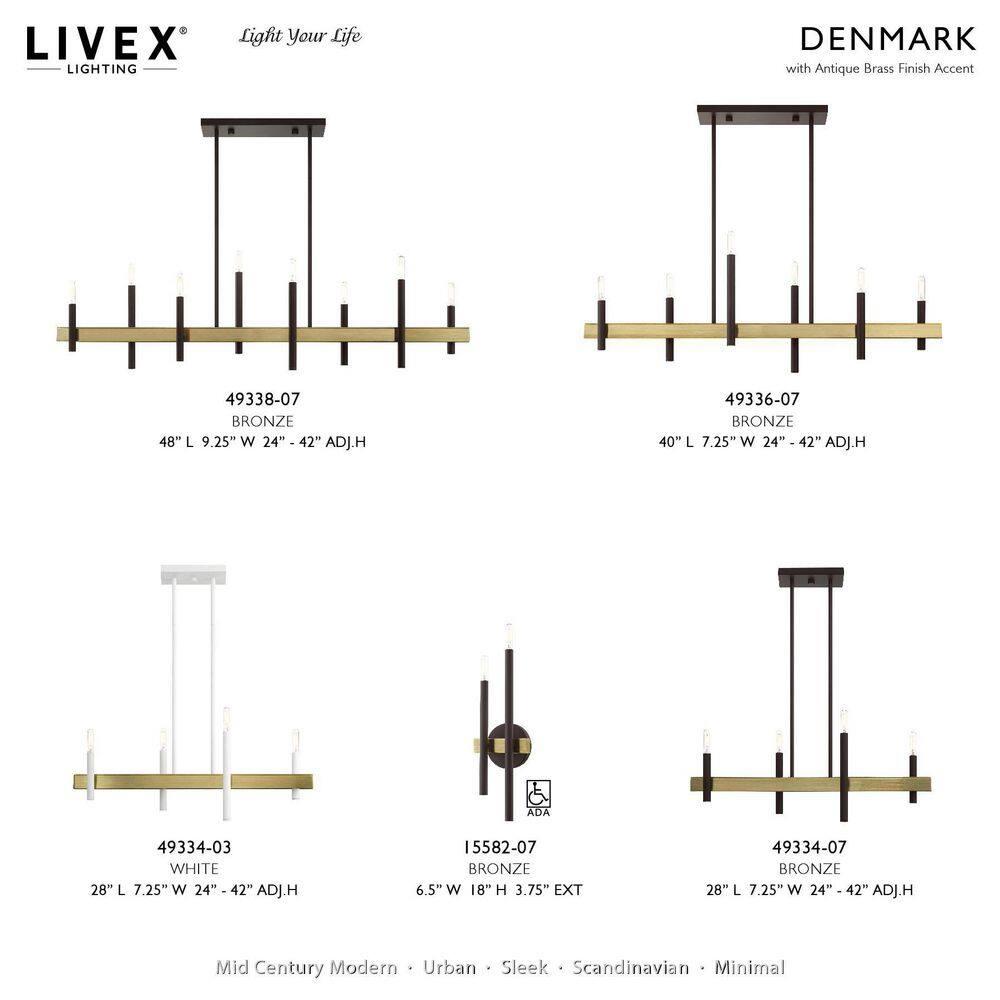Livex Lighting Denmark 4 - Light Chandelier in  Bronze