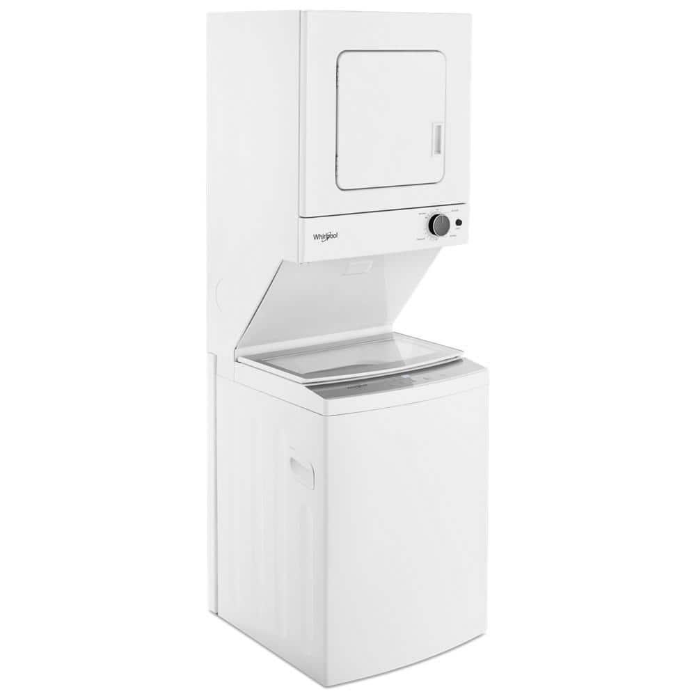 Whirlpool® WET4027HW -3.5 Cu. ft Electric Stacked Laundry Center 9 Wash cycles and Auto Dry™ - Depth: 28 3/8” - Height: 40 1/2” - Width: 29” - HE Soap Certified - Xpert System