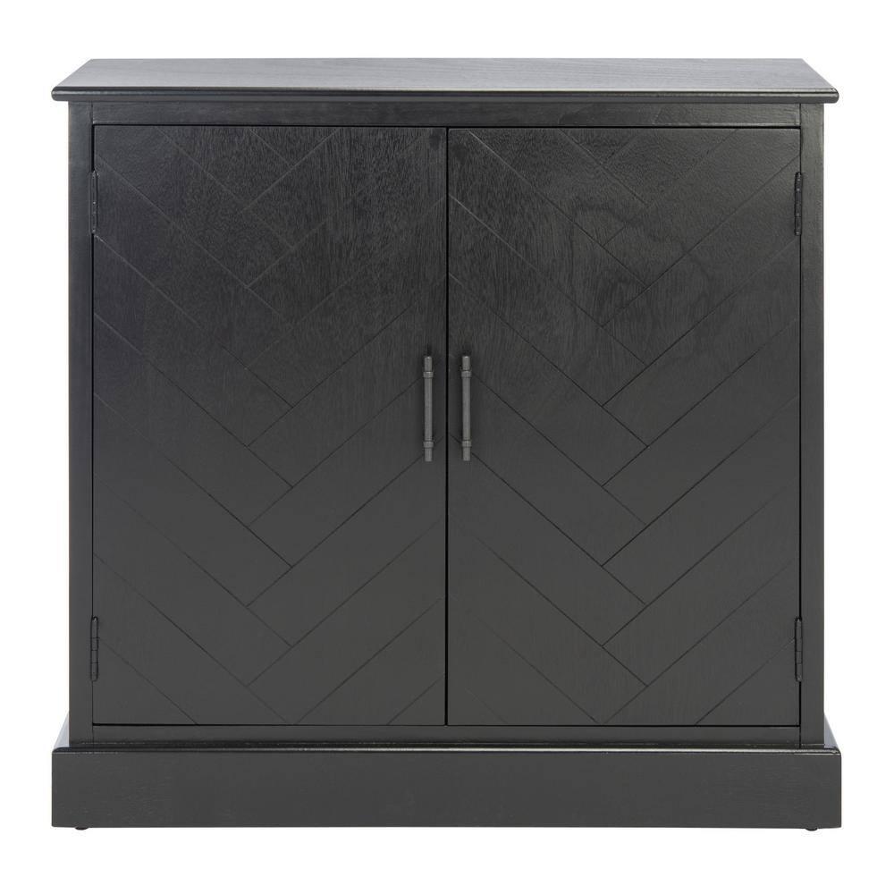 SAFAVIEH Peyton Contemporary Black Wood Storage Rectangle Console Table (31.5 in. W x 13.4 in. D x 26 in. H)