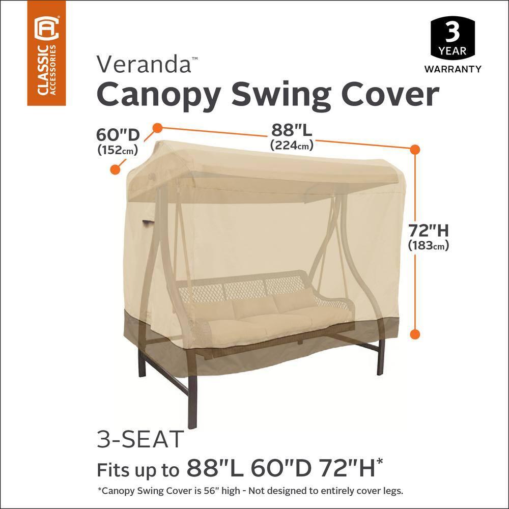 Beige and Brown Water-Resistant Canopy Swing Cover