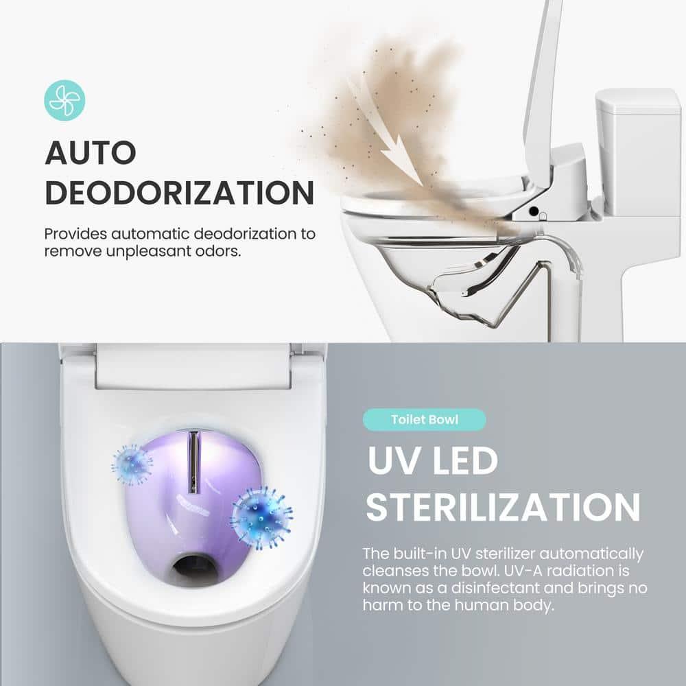 Stylement Electric Bidet Seat, Elongated Toilet in White, Remote, Deodorizer, Stainless Nozzle, UV LED, Made in Korea