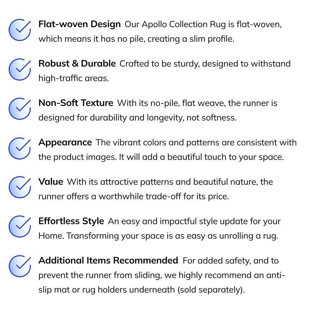 Nuzzo Marrakech Mid-Century Modern Brushstroke Flat-Weave Blue Coral Area Rug